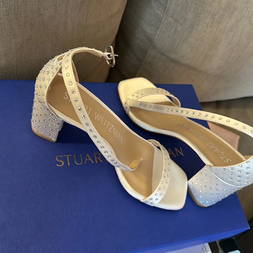 Stuart Weitzman White Station Crystal shoes